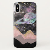 Ruimtegebergte Gold Starry Sky Galaxy Planets Case-Mate iPhone Case (Achterkant)