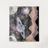 Ruimtegebergte Gold Starry Sky Galaxy Planets Wandkleed (Voorkant)