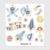 Ruimtegolven sterren Kinderen Sticker (Vel)