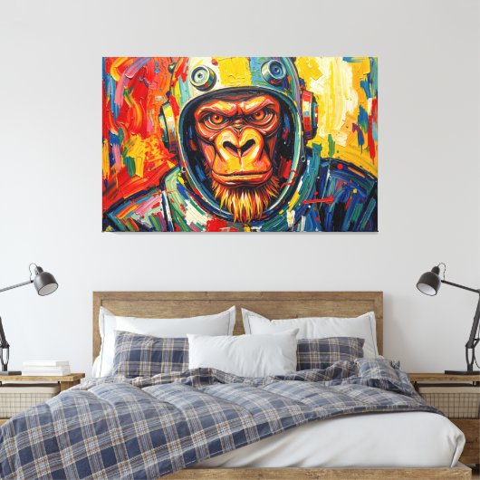 RUIMTEGORILLA CANVAS AFDRUK (Insitu (Slaapkamer))