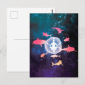 Ruimtehaaien en kunstvoorwerpen voor bemesting briefkaart (Voorkant / Achterkant)