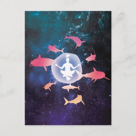 Ruimtehaaien en kunstvoorwerpen voor bemesting briefkaart (Voorkant)