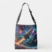 Ruimtehaven verlaten crossbody tas (Achterkant)