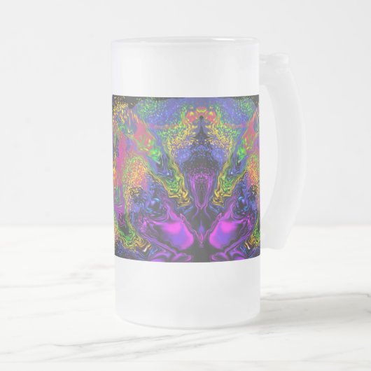 Ruimtehemel onder water matglas bierpul (Voorkant rechts)