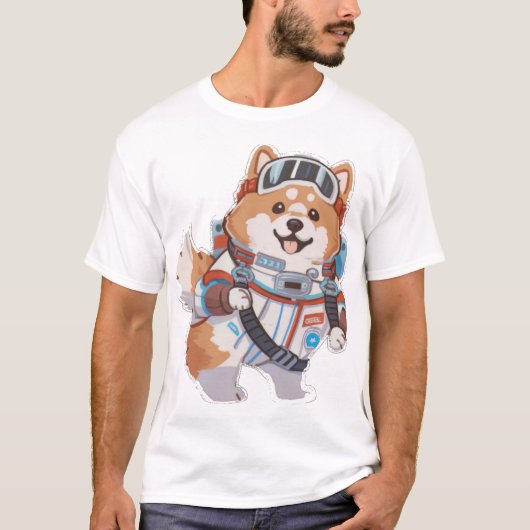 Ruimtehond in astro-kostuum t-shirt (Voorkant)
