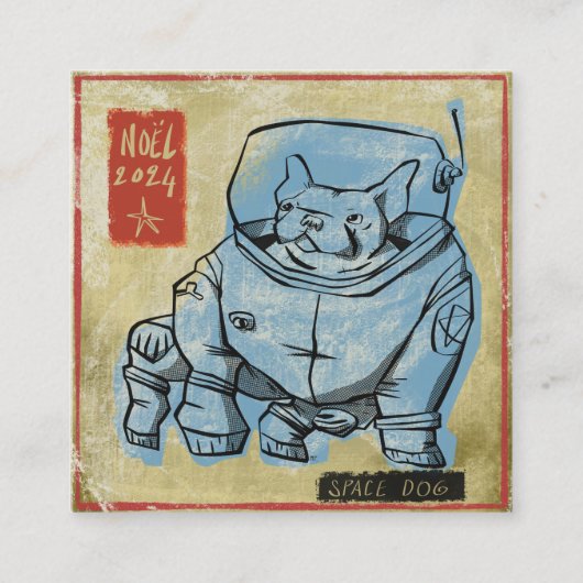 Ruimtehond Vierkante Visitekaartje (Voorkant)