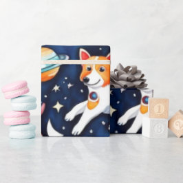 Ruimtehonden planeten sterrenstelsel universum cadeaupapier