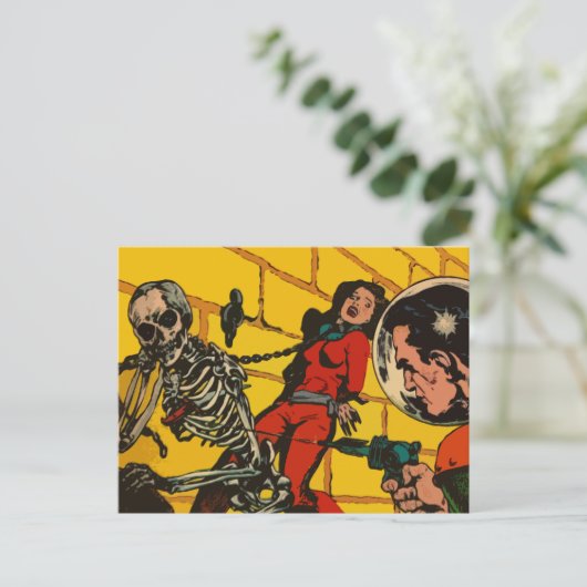 Ruimtehorror -  wetenschapscampagne briefkaart (Staand voorkant)