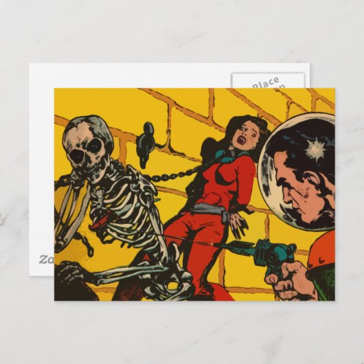 Ruimtehorror -  wetenschapscampagne briefkaart (Voorkant / Achterkant)