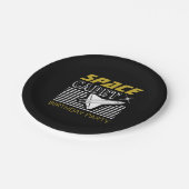 Ruimtekadet, ruimtevaartuig, geboortedag papieren bordje (Gekanteld)