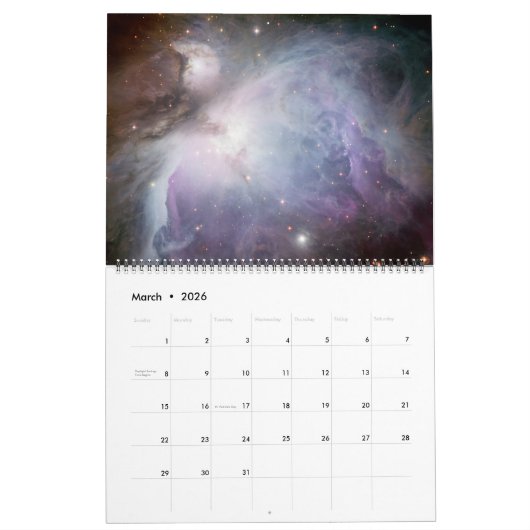 Ruimtekalender 2017 kalender (Mar 2026)