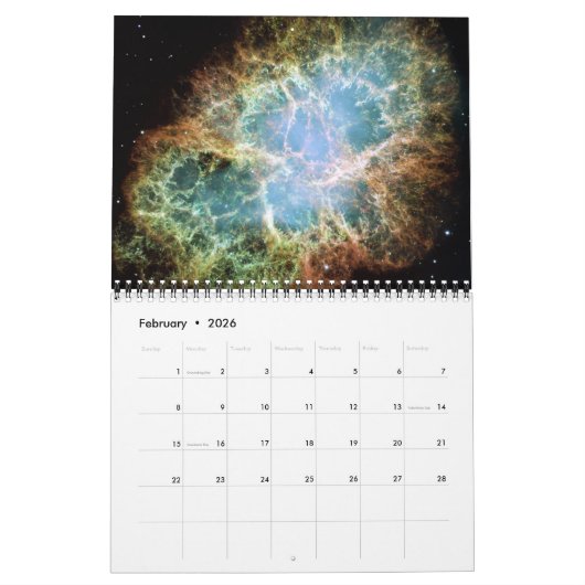 Ruimtekalender Kalender (Feb 2026)