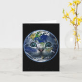 Ruimtekat Aarde Blanco groet Kaart (Gele Bloem)