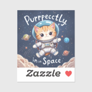 Ruimtekat astronaut Schattige Kawaii Sticker
