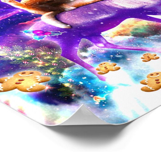 Ruimtekat die zichzelf likt poster (Hoek)