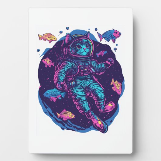 Ruimtekat Dromen � Grappige Vaporwave Galaxy Kitty Fotoplaat (voorkant)