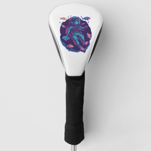 Ruimtekat Droom � Grappige Vaporwave Sfeer Kat Golfheadcover (Voorkant)