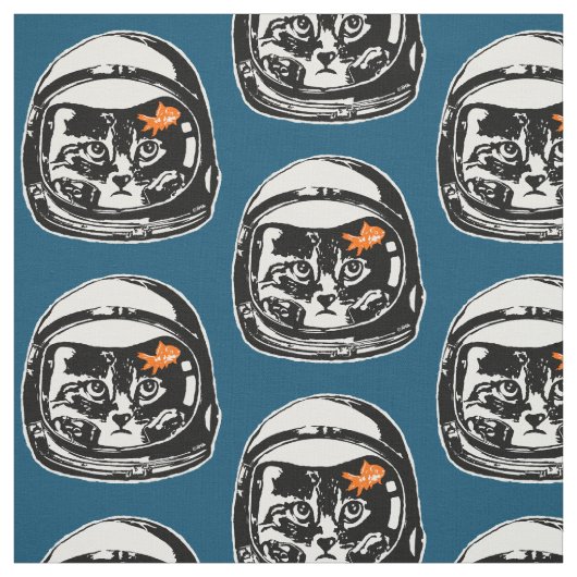 Ruimtekat en goudvis stof (Swatch)