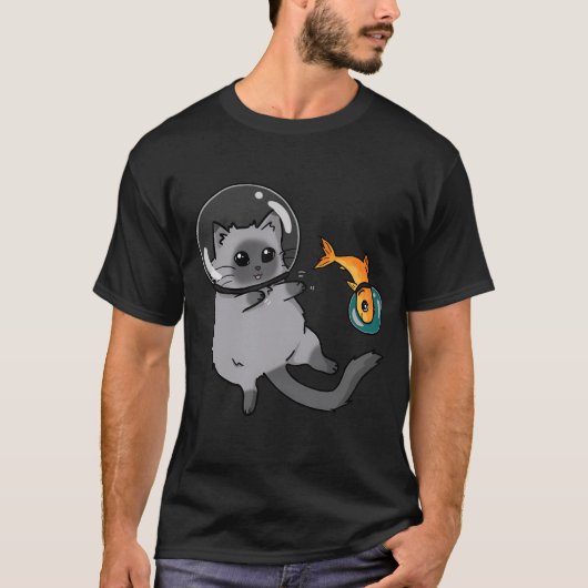 ruimtekat en ruimtevis t-shirt (Voorkant)