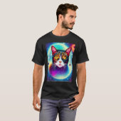 Ruimtekat Kitty Kitten In Kattenstijl 3 T-shirt (Voorkant volledig)