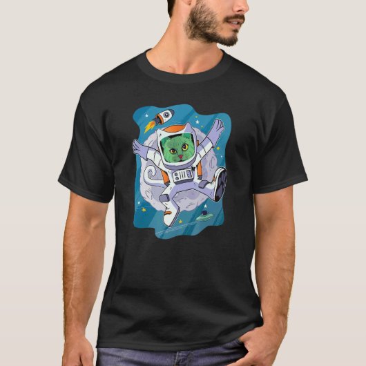 Ruimtekat Kitty Ruimtewandeling T-shirt (Voorkant)