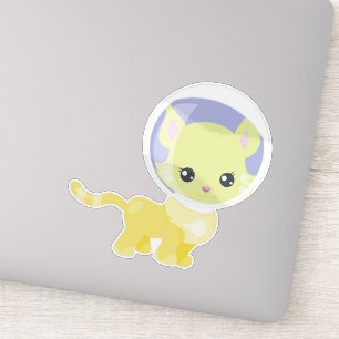 Ruimtekat, kosmonaut, astronaut, ruimte, koffiekat sticker