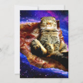 Ruimtekat ligt op een pizza kaart (Achterkant)