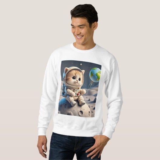 Ruimtekat 🚀🐱 | maanverkenner trui (Voorkant volledig)