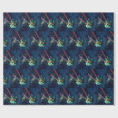 Ruimtekat met een gele bril cadeaupapier (Vlak)