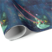 Ruimtekat met een gele bril cadeaupapier (Rol Hoek)