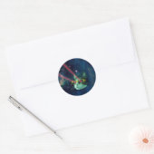 Ruimtekat met een gele bril ronde sticker (Envelop)
