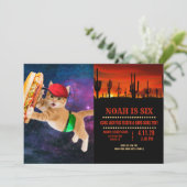 Ruimtekat met petten en juffiele verpakking kaart (Staand voorkant)