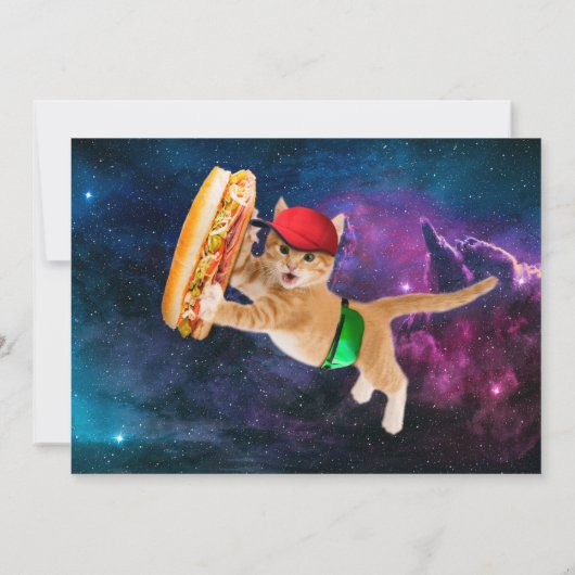 Ruimtekat met petten en juffiele verpakking kaart (Achterkant)