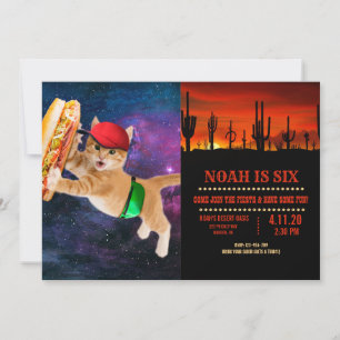 Ruimtekat met petten en juffiele verpakking kaart