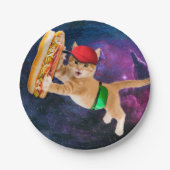 Ruimtekat met petten en juffiele verpakking papieren bordje (Voorkant)