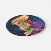 Ruimtekat met petten en juffiele verpakking papieren bordje (Gekanteld)