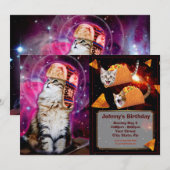 Ruimtekat met russisch pet kaart (Voorkant / Achterkant)