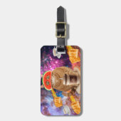 Ruimtekat met watermeloenglazen bagagelabel (Voorkant verticaal)