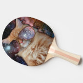 Ruimtekat met zonnebril tafeltennisbatje (Zijkant)
