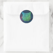 Ruimtekat Ronde Sticker (Tas)
