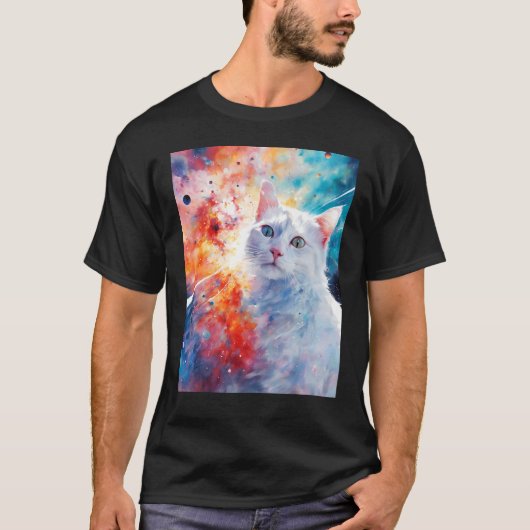 Ruimtekat Supernova Explosie Kat T-shirt (Voorkant)