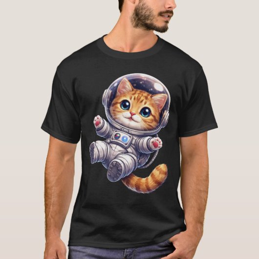 Ruimtekater Drijvend in het Universum T-shirt (Voorkant)