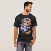 Ruimtekater Drijvend in het Universum T-shirt (Voorkant volledig)