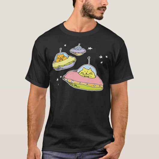Ruimtekatten Katten In De Ruimte Trans Blauw T-shirt (Voorkant)