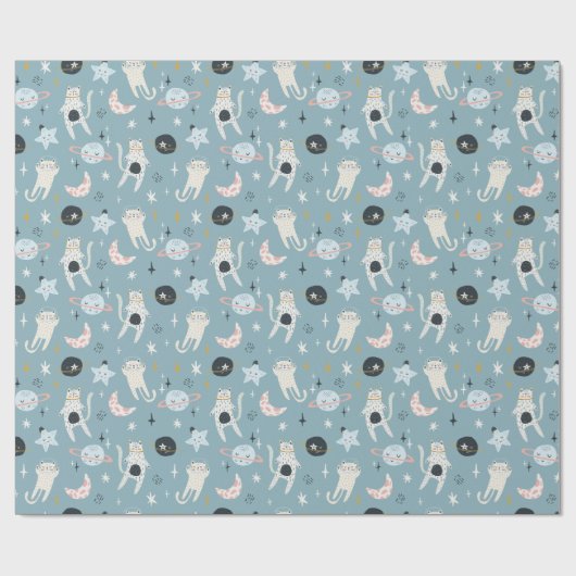 Ruimtekatten Verpakkingspapier Cadeaupapier (Vlak)