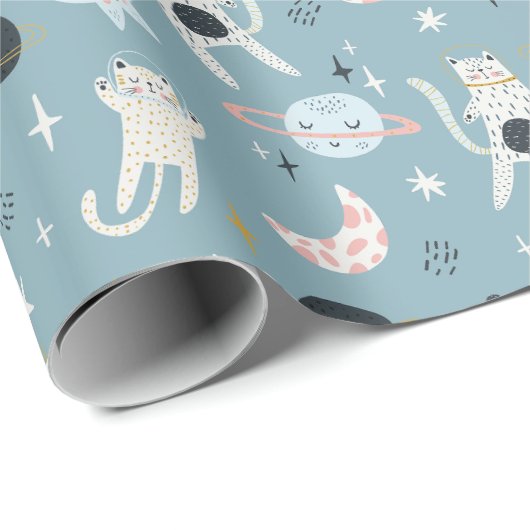 Ruimtekatten Verpakkingspapier Cadeaupapier (Rol Hoek)