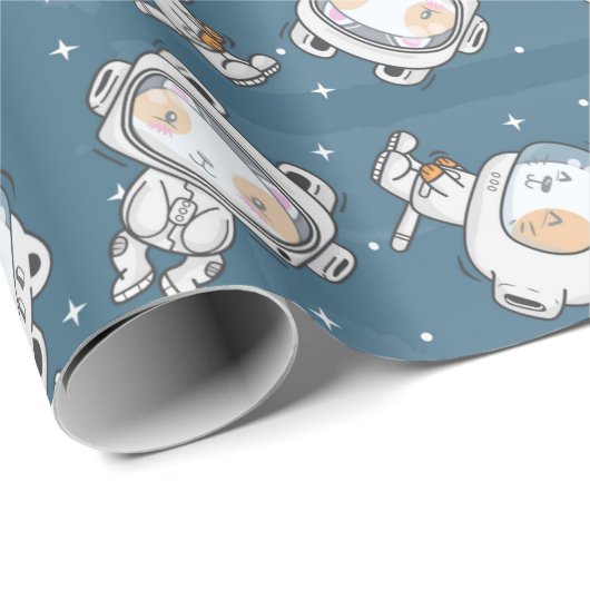Ruimtekatten Verpakkingspapier Cadeaupapier (Rol Hoek)