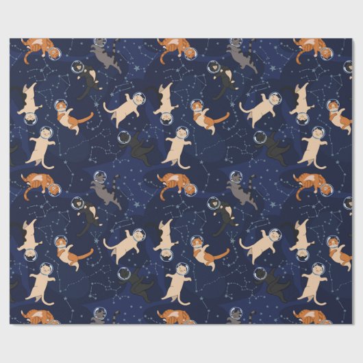 Ruimtekatten Verpakkingspapier Cadeaupapier (Vlak)