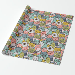 Ruimtekatten Verpakkingspapier Cadeaupapier