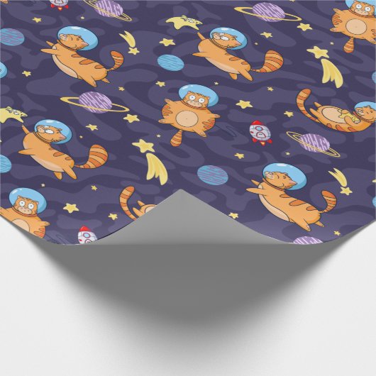 Ruimtekatten Verpakkingspapier Cadeaupapier (Hoek)